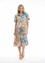 Orientique Collared Patchwork Midi Dress in GORDES Print (#21860)