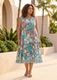 Orientique S'less Cotton Midi Layer Dress in GORDES Print (#21862)