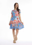 Escape by OQ Rayon Frill Hem Shift Dress in CLARISSA Print (#71038)