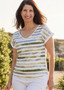 Cafe Latte CLM602 V-Neck Print Tee