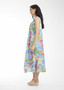 Orientique V-Neck Pleat dress in 50YRS Print (#21873)