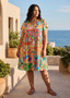 Orientique EZY Fit cotton Dress in GARNIERS Print (#21849)