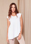 Bamboo Asymmetrical BARBARA Tee in White by Lou Lou Australia