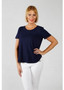 LOU LOU BAMBOO JANIS TEE - NAVY Paired with White LOU LOU BAMBOO PANTS
