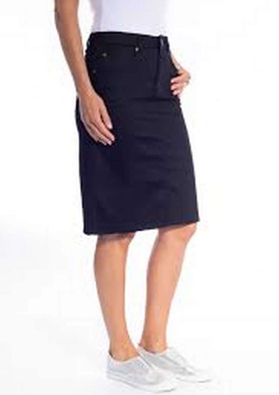 Coloured Denim Skirt by Café Latte - Mocha main image 1