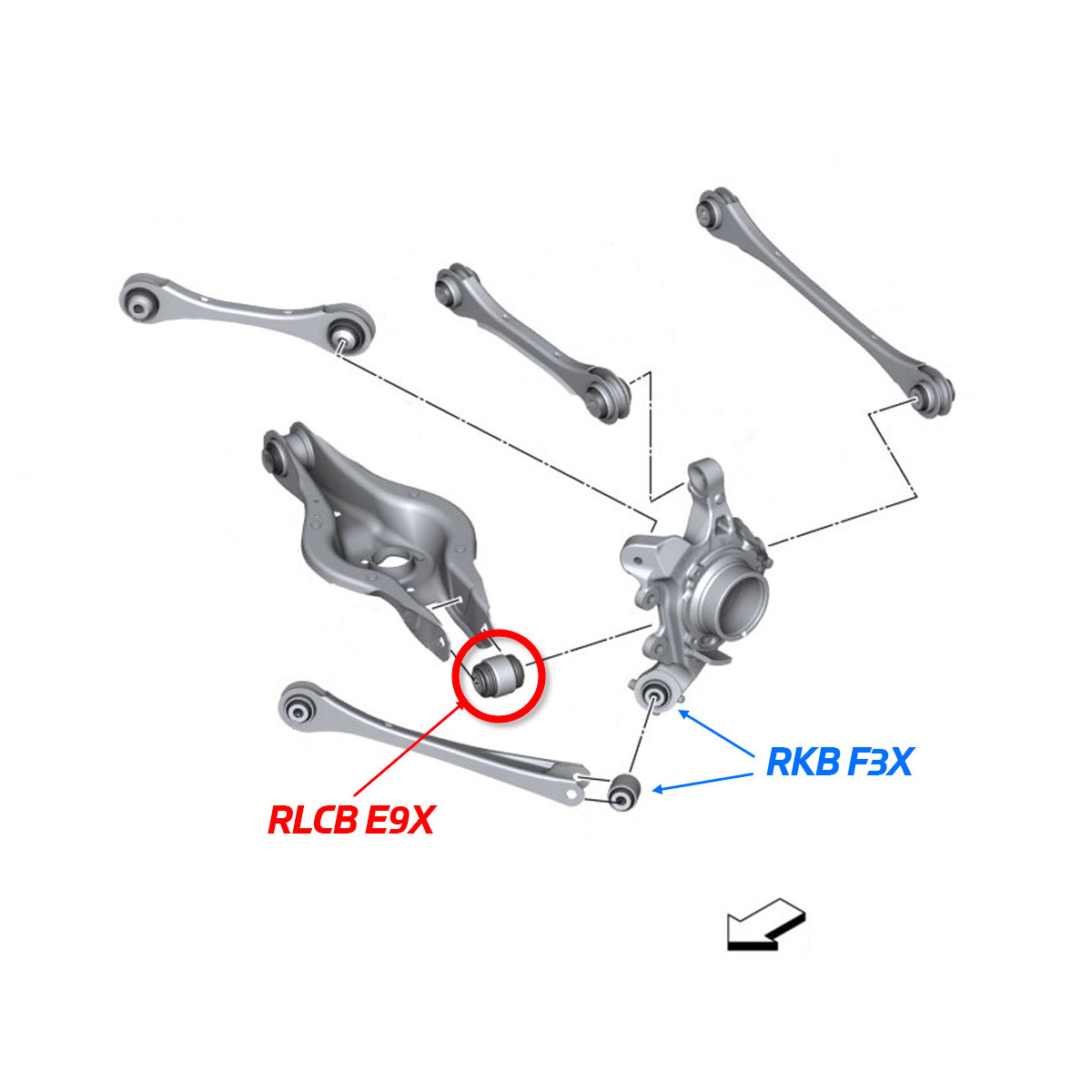 SPL Parts Rear Spherical Knuckle Bushing Kit - 2001-2005 BMW 330i (E46)