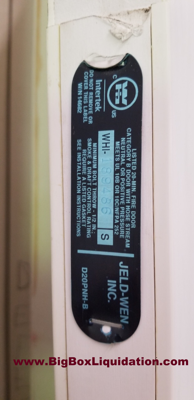 JELD-WEN 20-MINUTE FIRE-RATED FIBERGLASS 36 BY 80 3 PANEL ...