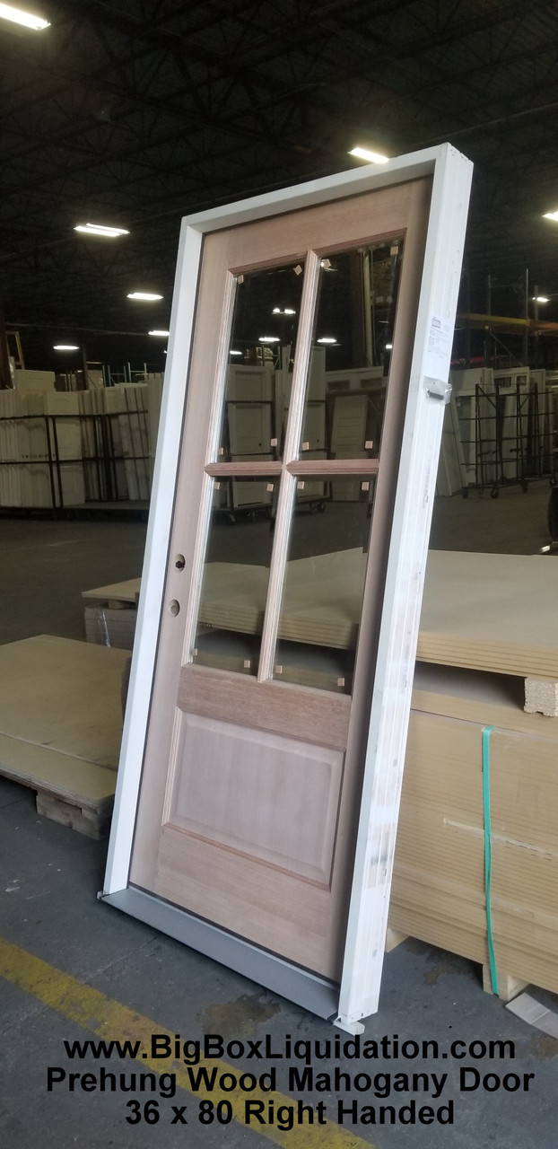 木戸 36 in. x 80 in. Right-Hand 4 Lite Insulated Beveled Glass TDL