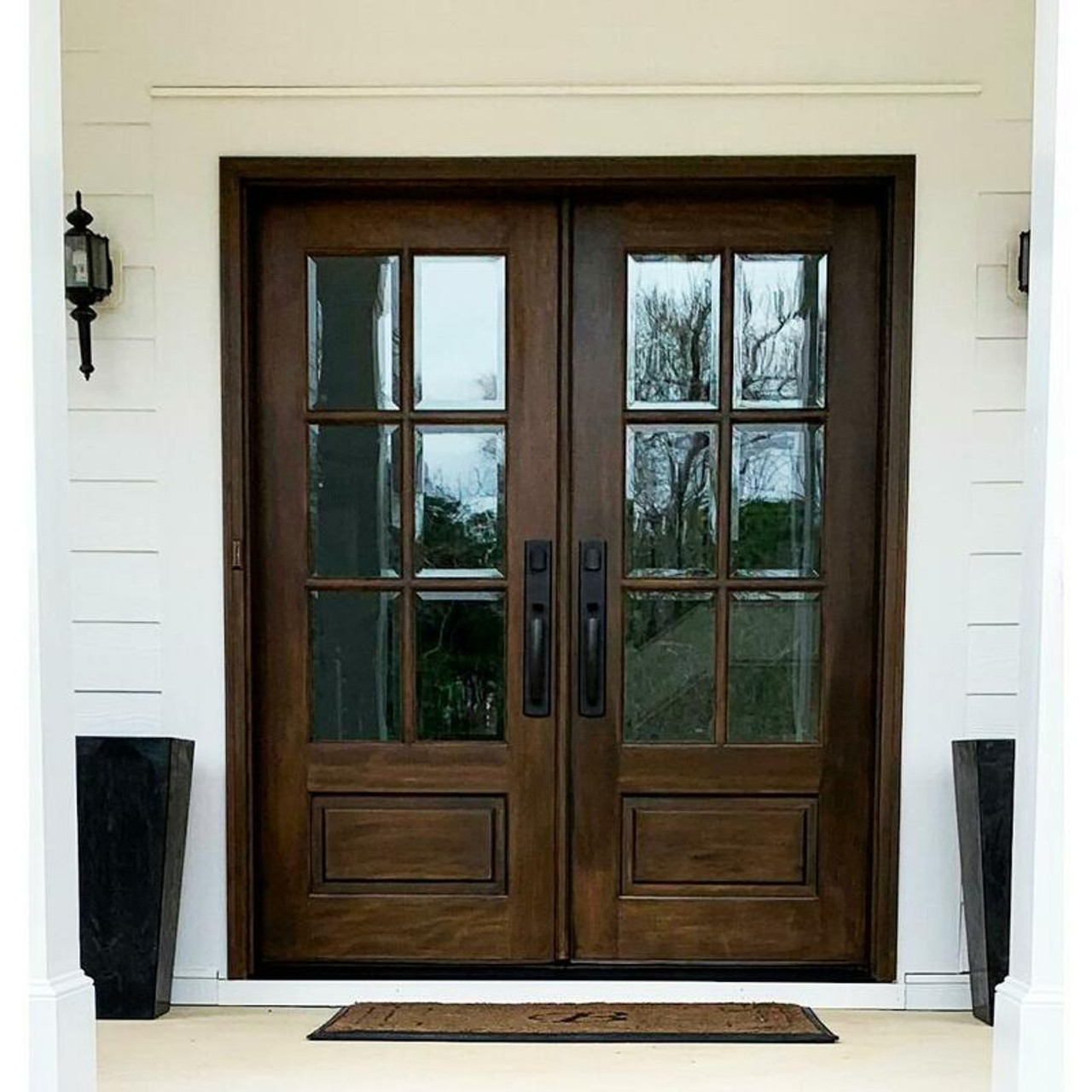 double wood front doors