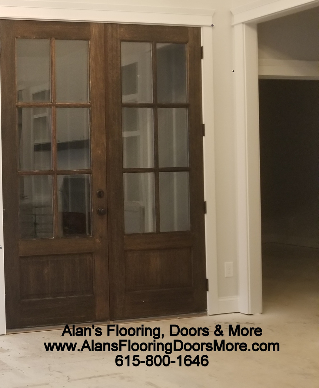 Mahogany Wood Double French Door with 10/5 Glass Prehung