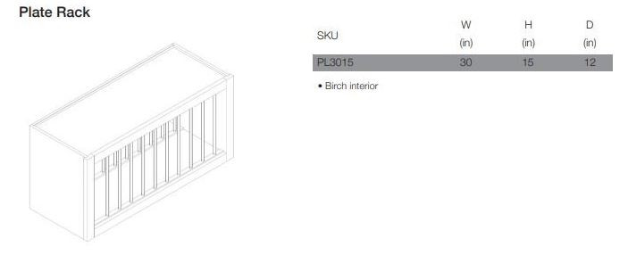 Valleywood Cabinetry RTA (Flatpack-Assembly Required) 30Wx15Hx12D Plate ...