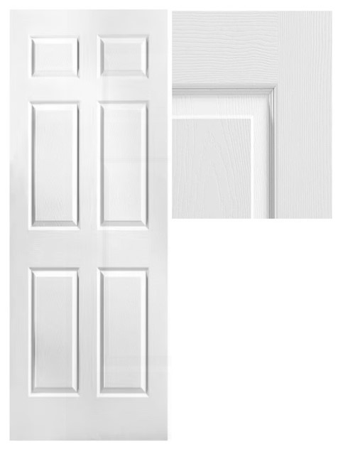 Bostonian  Primed  Textured  6 Panel  Interior  Door 