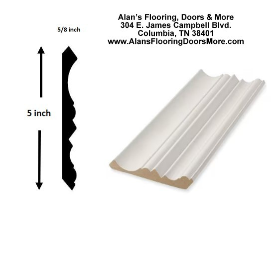 5/8 in. x 5 in. x 16 ft. Primed Painted MDF Designer Crown Molding