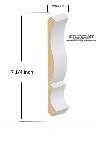 9/16 in. x 7-1/4 in. x 16 ft. Traditional Primed Painted MDF Crown ...