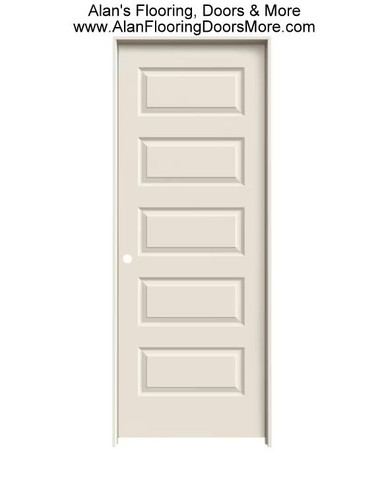36 in. x 80 in. Primed 5-Equal Panel Rockport Riverside Right-Hand ...