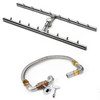 H-Burner Kits – Stainless Steel Torpedo Burner with Valve, Polished Flange & Flex Line, NG or LP (Multiple Sizes Available)