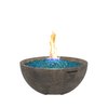 36" Fire Bowl - GFRC Outdoor Fire Feature, Built-In Riser, 16" Stainless Star Burner (NG/LP, Manual or Bluetooth FyreStarter)
