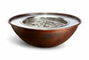 Hearth Products Controls - Tempe Copper Round Gas Fire Bowl- 31" Diameter x 10.5" -Match Lit