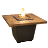 American Fyre Designs - Reclaimed Wood Cosmopolitan Square - Chat Height Firetable - French Barrel Oak