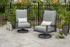 Outdoor Greatroom Cast Slate Lyndale Highback Swivel Rocking Chairs  with Lumbar Cushion