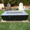 COOKE Diego 60" x 42" x 17" - Brushed Stainless Steel Top, Black Powder Coated Stainless Steel Base