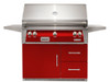 Alfresco - 42" ALXE Luxury Grill On Refrigerated Cart - Carmine Red