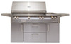 Alfresco - 56" ALXE Luxury Deluxe Grill On Cart - Freestanding - Signal Grey