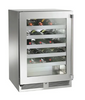 Perlick Signature Series 24-Inch Left-Hinge Outdoor Undercounter Single Zone Wine Reserve - Stainless Steel Glass Door - HP24WO-4-3L