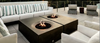 Tuya 60" Rectangular Fire Table – Modern Limestone Finish with High-Efficiency Brass Burner