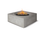 Talus 40" Square Fire Bowl – Contemporary Limestone Finish with High-Efficiency Brass Burner