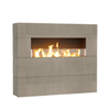 Milan Tall Linear Fireplace - 72" x 16" x 60" GFRC, 48" Stainless Linear Burner (NG/LP, Manual or Bluetooth FyreStarter, Wind Guard Included)