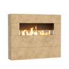 Milan Tall Linear Fireplace - 72" x 16" x 60" GFRC, 48" Stainless Linear Burner (NG/LP, Manual or Bluetooth FyreStarter, Wind Guard Included)