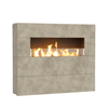 Milan Tall Linear Fireplace - 72" x 16" x 60" GFRC, 48" Stainless Linear Burner (NG/LP, Manual or Bluetooth FyreStarter, Wind Guard Included)