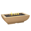 Bordeaux Rectangle Fire Bowl - 50" x 30" GFRC + Refractory Concrete Outdoor Fire Feature, 24" Stainless Linear Burner (NG/LP, Manual or Bluetooth FyreStarter)