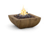American Fyre Designs - Reclaimed Wood Bordeaux Square Fire Bowl - French Barrel Oak color