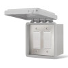 Infratech Simple On/Off Dual Switch w/ Surface Mount and Weather Proof Gang Box (20 Amp Per Switch) - 14 4425