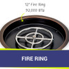 American Fire Glass Round Oil Rubbed Bronze Drop-in Pan with Burner - OB-RSP-19-ASBL