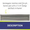 American Fire Glass Stainless Steel Linear Drop-in Fire Pit Burner Pan - SS-LCB-36