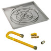 American Fire Glass Square Drop-in Fire Pit Burner Pan Match Light Kit High Capacity - SS-SQPMKIT-N-36H