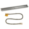 American Fire Glass 48"x 6" Linear Stainless Steel Drop-In Pan with Match Light Kit