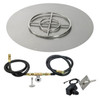 American Fire Glass 30" Round Stainless Steel Flat Pan with Spark Ignition Kit