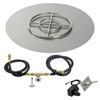 American Fire Glass 36" Round Stainless Steel Flat Pan with Spark Ignition Kit