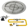 American Fire Glass 30" Round Stainless Steel Flat Pan with Spark Ignition Kit (24" Ring) - Natural Gas