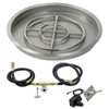 American Fire Glass 25" Round Stainless Steel Drop-In Pan with Spark Ignition Kit
