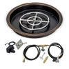 American Fire Glass 19" Round Oil Rubbed Bronze Drop-In Pan with Spark Ignition Kit