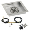 American Fire Glass 12" Square Stainless Steel Drop-In Pan with Spark Ignition Kit