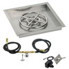 American Fire Glass 18" Square Stainless Steel Drop-In Pan with Spark Ignition Kit