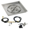 American Fire Glass 24" Square Stainless Steel Drop-In Pan with Spark Ignition Kit