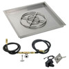 American Fire Glass 30" Square Stainless Steel Drop-In Pan with Spark Ignition Kit