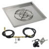 American Fire Glass 36" Square Stainless Steel Drop-In Pan with Spark Ignition Kit
